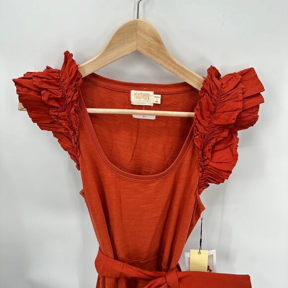 NATION LTD x Evereve NWT Everleight Dress in Cayenne // S - Picture 7 of 15